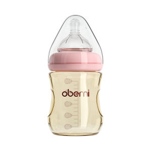 Oberni （Ready Stock）Feeding Bottle Wide Neck Baby Bottle  Newborn PPSU  Botol Susu Milk Bottle Anti-Fall and Anti-Choke No BPA 0-6 Months 150ml/180ml