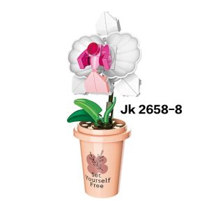 nano blok Hiasan Cangkir Kopi Tanaman Bunga Blok Bangunan Bunga Matahari Pop Romantis Dekorasi Kamar DIY