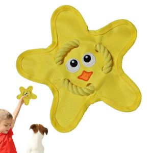 OUTOPEN Chew Resistant Interactive Dog Throw Toy Squeak Sound Bite Resistant Puppy Toss Toy Funny Crinkle Paper Sound Pet Teeth Cleaning Toy Garden Play