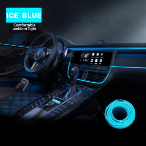 5 เมตรอุปกรณ์ตกแต่งภายในรถยนต์โคมไฟบรรยากาศ EL สายไฟเย็นพร้อม USB DIY ตกแต่งอัตโนมัติ LED Ambient Light