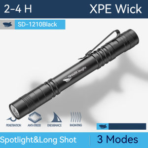 Nụ Cười Cá Mập SD1210 Bút Ánh Sáng Với Clip Xách Tay Đèn Pin Có Thể Sạc Lại đèn pin chống nước Cho Cắm Trại Đi Bộ Đường Dài Ngoài Trời