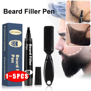 codBeard Pen Filler Penci With Brush Kit Waterproof Long Lasting Repair Moustache Coloring Shaping Tools Hair Eyebrow Pencil