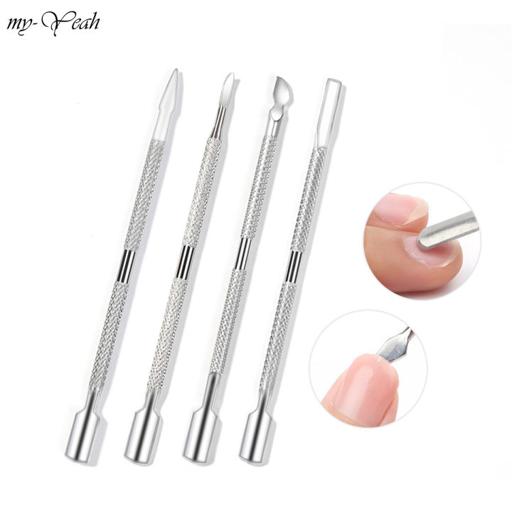 Professional Stainless Steel Cuticle Pusher & Dead Skin Remover Kit - Manicure & Pedicure Tool Set