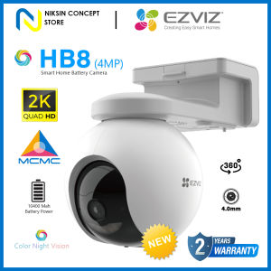Ezviz HB8 2K⁺ 4MP 1440P Rechargeable Battery-Powered Pan & Tilt Wi-Fi Built-in 32GB eMMC Storage CCTV Camera