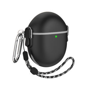 TPU PC Protective Cover With Lanyard Hook Wireless Headphones Cover Waterproof Fall-protection Dual-elastic On-off Snap for Google Pixel Buds Pro