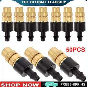 [TOPACE MALL]50 ชิ้นมีหมอกหัวฉีดสเปรย์ทองเหลืองที่ปรับได้