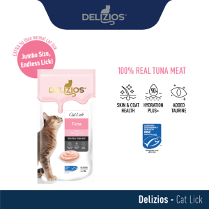 Delizios Jumbo Cat Lick -  MSC Tuna with Katsuobushi/Chicken with Chicken Liver/MSC Tuna 80g (Jumbo Size 20g x 6)