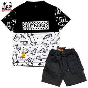 SETELAN BAJU KAOS APLIKASI ANAK LAKI-LAKI 1-10 TAHUN COTTON STELAN ANAK