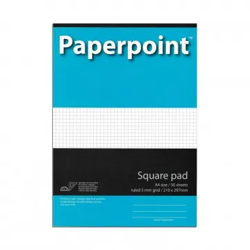 Paperpoint A4 Square Pad | Ruled 5mm grid | 50 Sheets