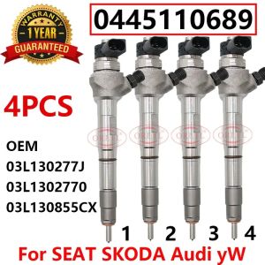 New 0445110689 03L130277J 03L130277Q Common Rail Diesel Fuel Injector 0 445 110 689 For VM AMAROK 2.0/CADDY/GOLF 4PCS