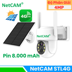 Camera Năng Lượng Mặt Trời NetCAM STL4G Chất lượng video HD 4MP Dùng Sim 4G Dung lượng pin 8000mAh