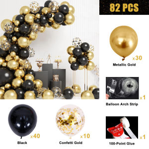 Black Gold Balloon Garland Arch Kit 82pcs Graduation Decor Blue Red Rose Gold Confetti Latex Balloon Decortaion Set For Graduation Birthday Wedding Anniversary Retirement Graduation Party Decorations Supplies