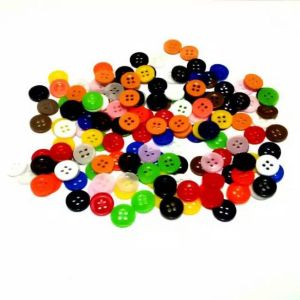 WARNA WARNI (144 PCS) Diameter 11 mm Kancing Kemeja Lubang 4 / Kancing Gepeng Lubang 4