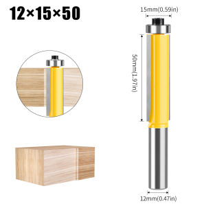 Extended Trimming Router Bit with Bearing Double-edged Straight Cutter Woodworking Milling Cutter Trimming Machine Cutter Head