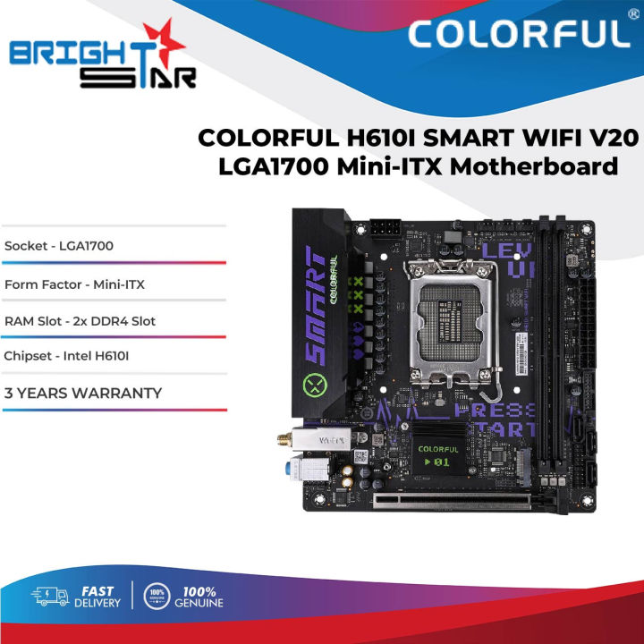 COLORFUL H610I SMART WIFI V20 LGA1700 Mini-ITX Motherboard Intel