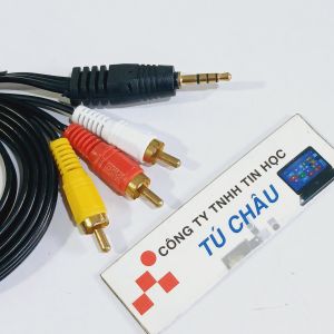 Cáp 3.5 ly ra 3 AV dài 1.5m / Chuẩn 3.5 ly (4 điểm cực) ra 3 AV Đực