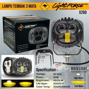 Lampu Tembak LED 3 MATA LENSA super bright laser X260 Plus Breket Bahan Aluminium CNC honda dll vario mio beat nmax lexi aerox adv scoopy spacy fino fazzio nouvo vixion satria fu ninja pcx fiz r rx king dll promo discount