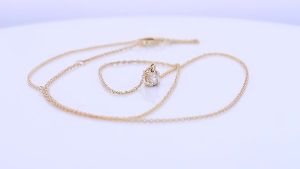 14K Yellow Gold HPHT Lab Grown Diamond 3.2mm Pendant Necklace