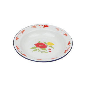 LZD J6DA Ten One Old-Fashioned Enamel Plate Plate Flower Disk Turnip Dish Nostalgic Restaurant Shijing Hot Pot Small Turnip Bone Dish