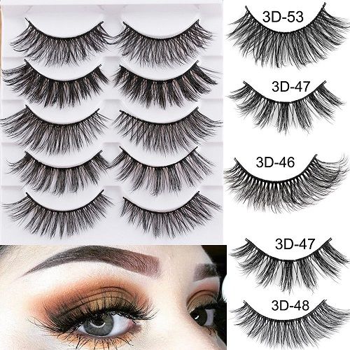 5Pairs False Eyelashes Natural Thick Long Makeup Faux Mink Hair