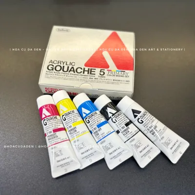 [DA ĐEN] Holbein Acrylic Gouache 20ml Set 5 Màu Cơ Bản (D421)