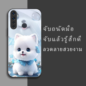 สำหรับ Oppo Realme Narzo 10/Realme Narzo 10A/Realme Narzo 20A เคสศัพท์กันตกน่ารักลายลูกสุนัขสีขาวหิมะ บุคลิกภาพทันสมัย