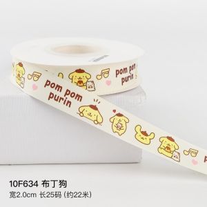 22M/roll Sanrio Ribbon Gift Packaging Cartoon Anime Character Print Kuromi Cinnamoroll Melody Pochacco Bow Ribbon DIY Handmade Bouquet Cake Packaging Gift Box Party Supplies