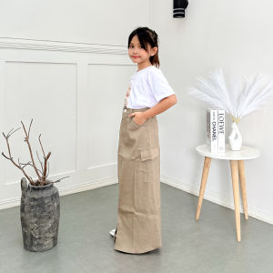 Rok Jeans Anak Perempuan Motif Cargo Pinggang Reguler