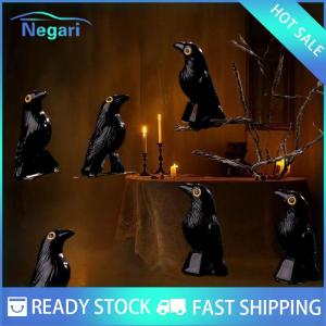 NG Motor✨ COD ✨ Car 5 10Pcs Bird Ghost Festival Halloween Decoration Simulation Resin Black Crow Halloween Miniature Black Crow Figurines Prop