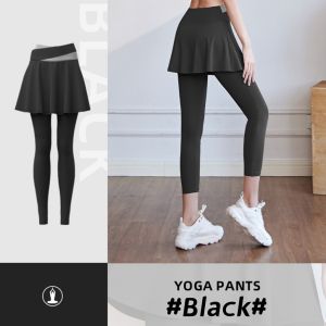 Legging Celana Olahraga Wanita Rok Celana skirt High Waist Polos Yoga Dua lapis baju gym tennis Running Sport