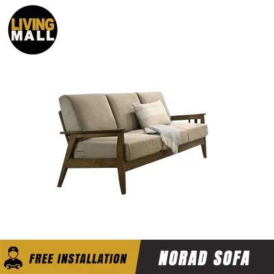 Living Mall Norad 123 Seater Sofa Set w/ Coffee Table Solid Wood Living Room Furnitures