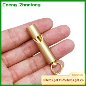 Cneng Brass Whistle High Decibel Portable Outdoor Whistle Hiking Camping Life-Saving Whistle Referee Training Whistles Outdoor Gadgets