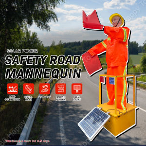 Solar Power Safety Road Mannequin Robot Traffic Dummy Electric Robotic Flagman Patung Jaga Jalan Keselamatan