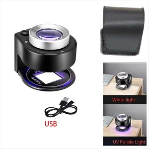 MUMU 30X Hai Lớp Kính lúp Khung loại. Nhẹ Kính lúp đọc sách Di động Thiết kế cân gấp Kính lúp cầm tay Dùng để kiểm tra tiền xu.