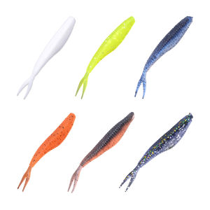 Mồi câu mềm đuôi sâu ligghig hình chữ V 5.5cm nhựa mềm đường phụ mồi Silicone nhân tạo thích hợp cho cá phổi Bass mồi câu mềm Mồi Câu Cá mềm haruan Zman câu cá pancing lure đúc mồi