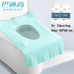 Badigo Badigao 10pcs Disposable Seat Mat Toilet Cushion For Hotel Waterproof & Extended Travel Essentials 一次性马桶垫 适合出差旅行酒店