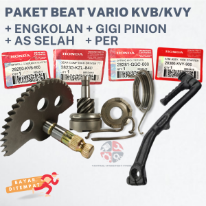 KVY/KVB ENGKOLAN + AS SELAH + GIGI PINION + PER SELAH MOTOR BEAT KARBU / BEAT LAMA / VARIO 110 / SCOOPY KARBU / SPACY / PER SELAHAN / PAKET AS SELAHAN BEAT / PINION SELAHAN BEAT KARBU / AS KAMPAK SELAHAN BEAT KARBU / ENGKOL BEAT KARBU 1 SET SATU SET