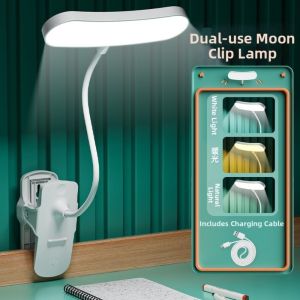 AODDO Thiết kế kẹp Đèn LED Điều chỉnh độ sáng Điều khiển từ xa Đèn đọc sách 3 màu Đèn học bàn dành cho ký túc xá