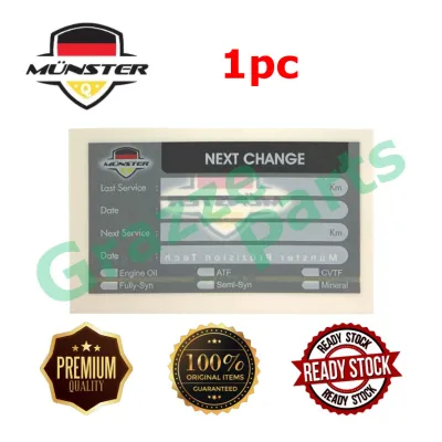 (1pc) Premium Quality Engine Oil / Auto Transmission Fluids Mileage Service Sticker for Windsreen by Münster