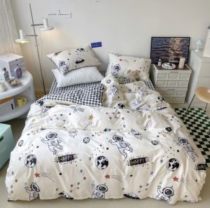 ชุดเครื่องนอน ชุดผ้าปูที่นอน ผ้าปูที่นอนลายการ์ตูน ผ้านวม ผ้าปูที่นอน ปลอกหมอน ครบชุด รวม 6 ชิ้น (บริการปลายทาง)