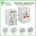 Travel Adaptor internasional colokan listrik universal steker all in1 EU AU UK US Plug multifungsi Colokan Stop Kontak. 