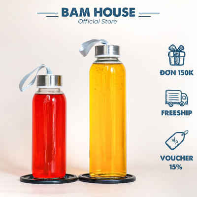 Bình thủy tinh đựng nước Bam House dung tích 500ml có dây treo cao cấp BNTT01 – Gia dụng bếp