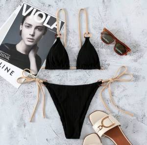 ชุดว่ายน้ำสีพื้น แบบมีห่วงผูก (รุ่นแบบมีห่วงผูก)