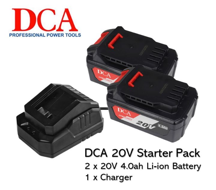 DCA 20V Starter Pack With 2 x 20V 4.0ah Battery & Charger For DCA 20V ...
