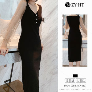 ZY.HT(Giải phóng mặt bằng Sử dụng phiếu giảm giá)Váy nữ Váy đen Váy Midi Váy cotton Váy cưới Váy gợi cảm Váy Hàn Quốc EraVogue 3769