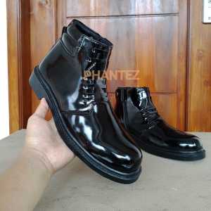 Sepatu PDH Formal Pria Tali Mati Hitam Kilap Elegan
