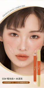 QYQY Double-ended Contouring Pen Highlighter Cement Gray Nose Shadow Natural Brighten Skin Tone Contour Sticks Korean Makeup Cosmetic