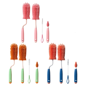 Baby Bottle Brush Different Brushes For Thorough Cleaning Bottles Nipples Accessories Soft Silicone Safe Daily