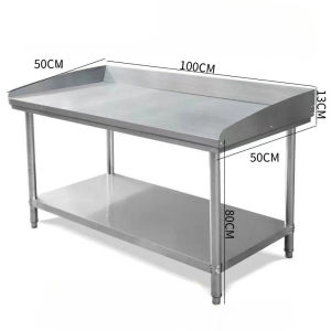 XINHONG Stainless Steel Work Table Kitchen Commercial 2-layer Workbench With Edge Operation Thickened Table