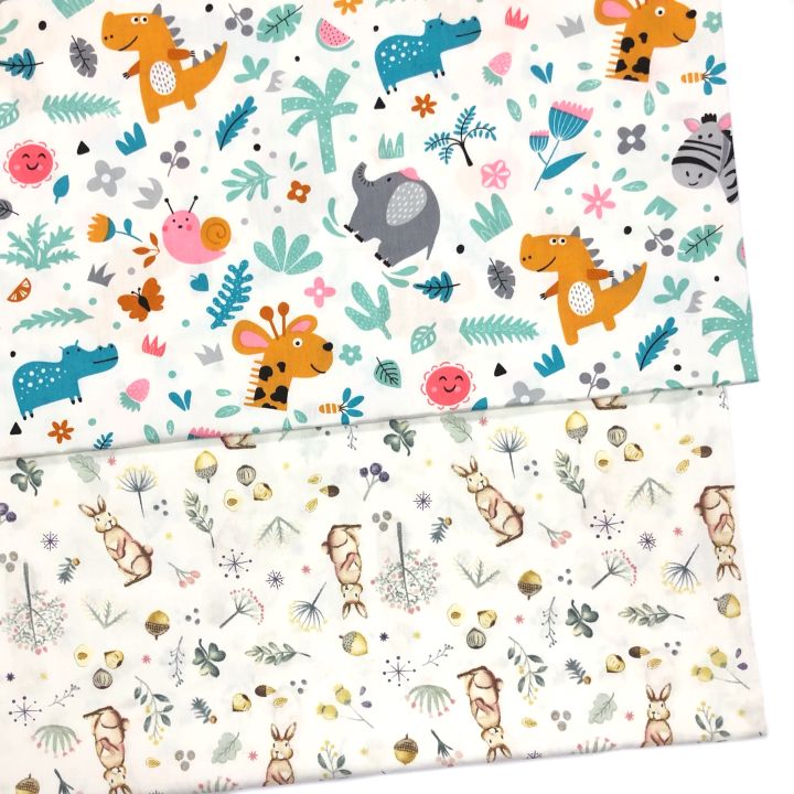 Cute Animals & Peter Rabbit Design Combed Cotton Twill Woven Fabric (60